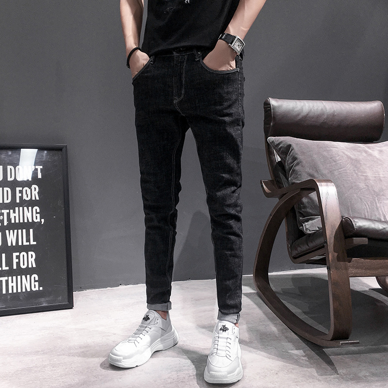 Title 6, Retro Simple Slim-fit Small Feet Long Jeans