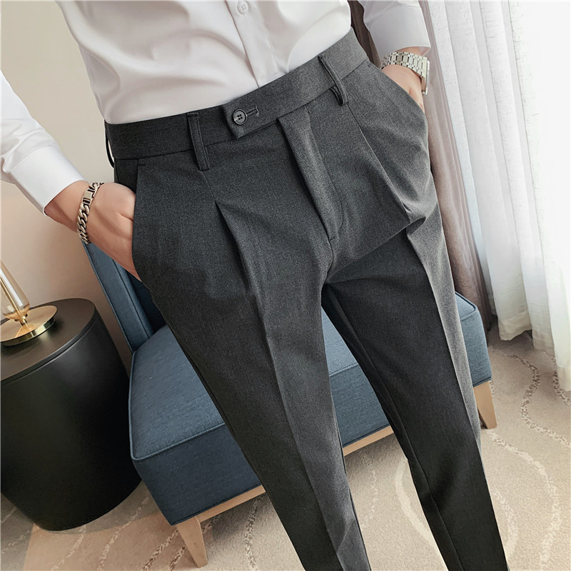 Title 4, British Style Casual Solid Color Mens Slim Fit...