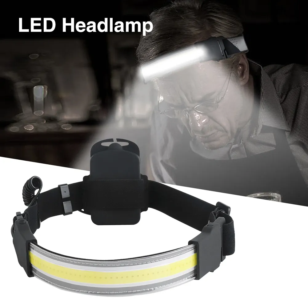 Cob LED Headlamp Built-in Battery Rechargeable Head