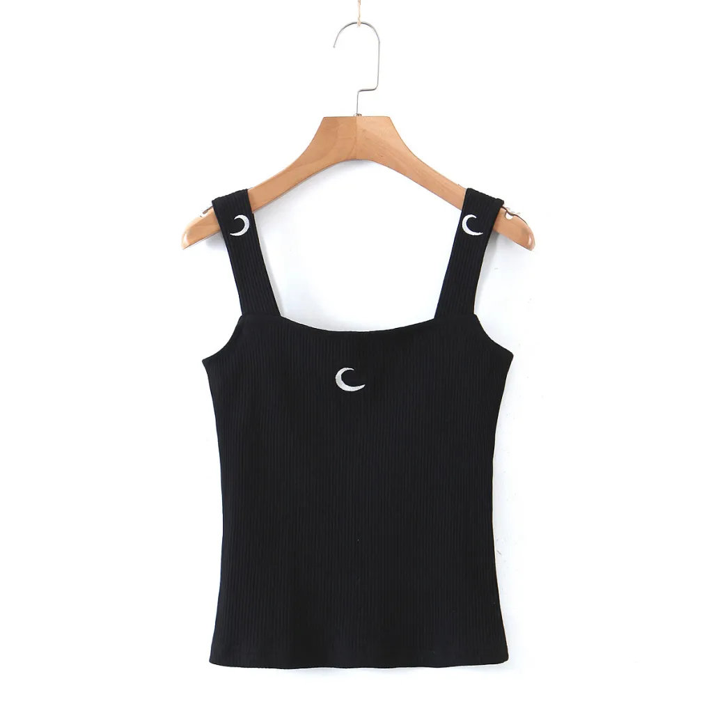 Threaded Knit Suspender With Top In Multicolor - Black