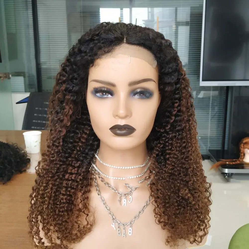 10A Ombre Human Hair Kinky Curly 4x4 Lace Front