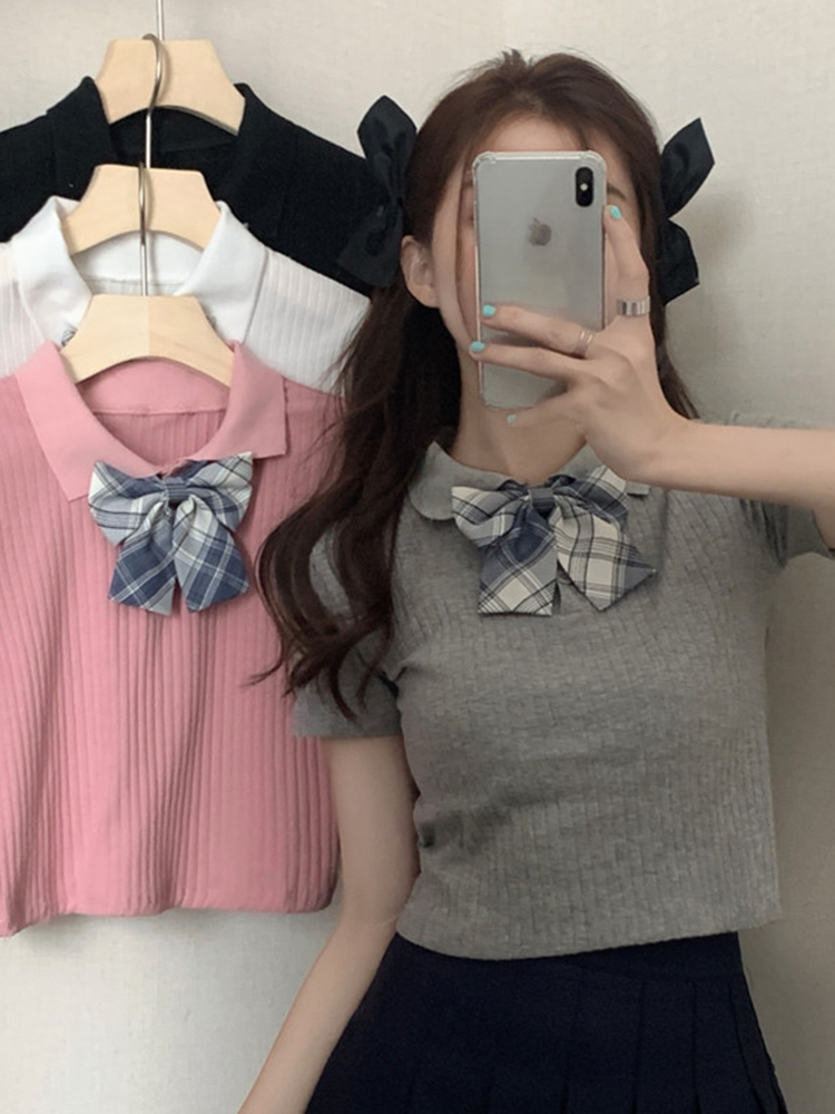 Top Female Design Sense Sweet Spicy Girl Style Short-sleeved T-shirt Student Japanese Ins Tide