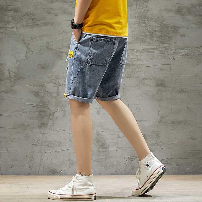 Summer Thin Denim Shorts Men's Loose Five-Point Pants