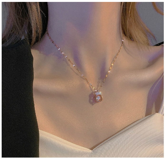 Full Diamond Crown Necklace Female Fairy Light Luxury Niche Design Sense