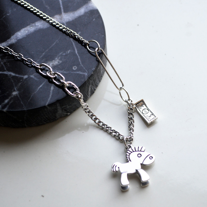 Fashion Vintage Thai Silver Long Clavicle Chain