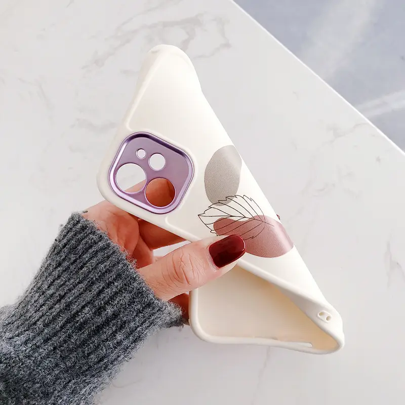 Ins Sketch Flower Soft Phone Case Women