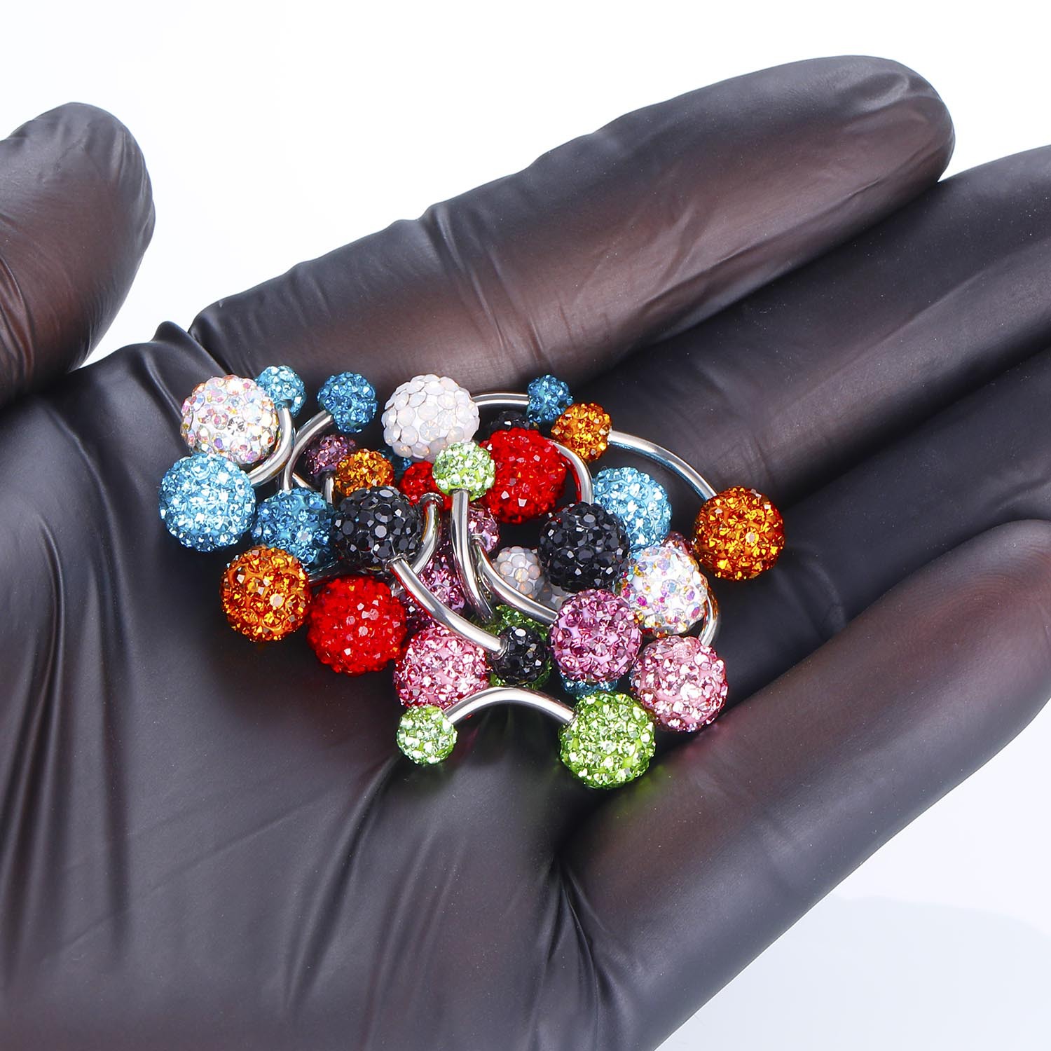 Stainless Steel Shambhala Mud Ball Stick Drill Navel Nail