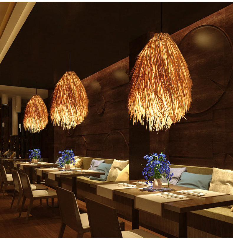 Идиллический отель, люстра из ротанга, креативная люстра из сосновой шишки