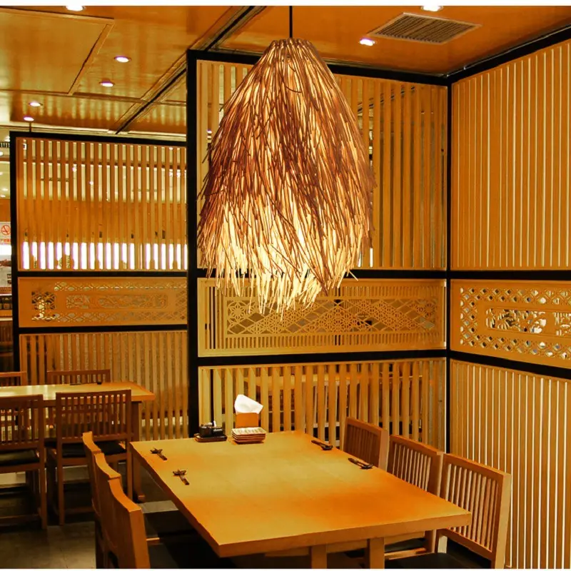 Idyllic Hotel Rattan Chandelier Creative Pine Cone