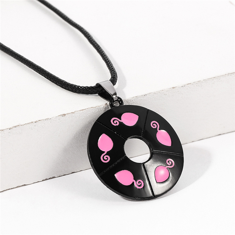 Ladybug Mouse Necklace Metal Drop Oil Round Pendant Necklace