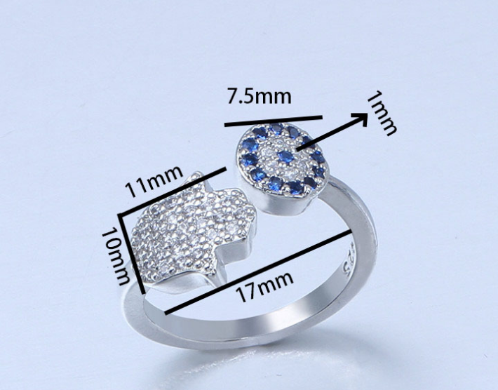 Creative Wild Sapphire Sun Flower Palm Opening Ring Wild Party Engagement Ring