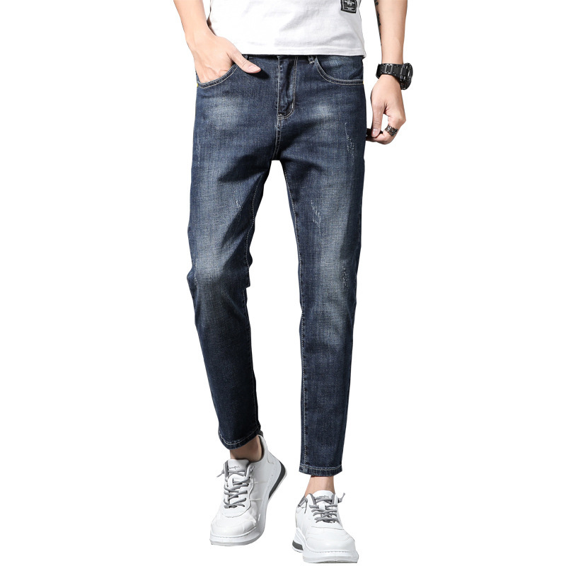 Title 5, Korean Style Mens Cropped Jeans, Slim Fit, Ski...