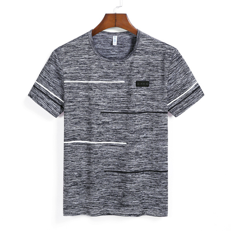 Round Neck Striped Fashion Men's Short Sleeves
