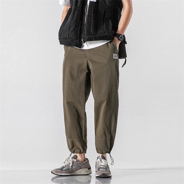 Simple Label-closed Loose-fitting Casual Pants
