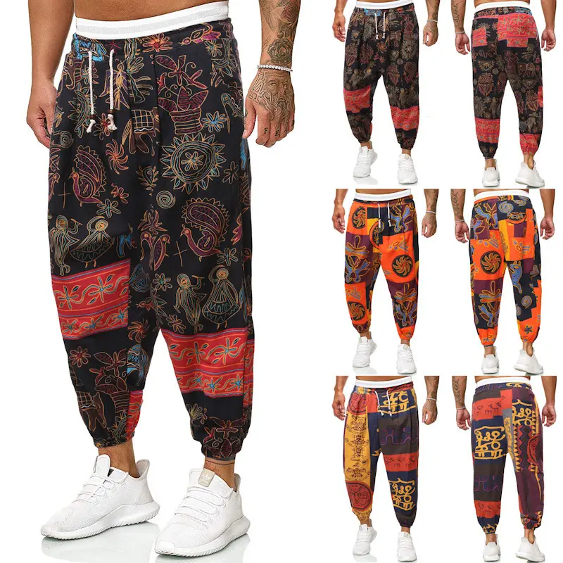 Casual Harem Pants Men's Ethnic Style Cotton