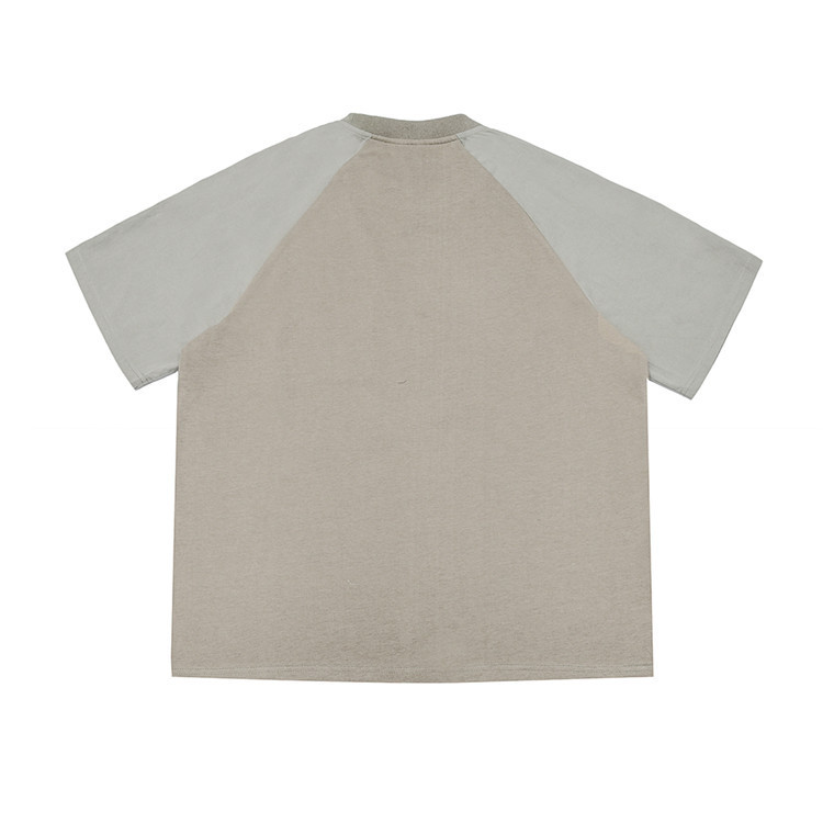 Loose Fashion Decorative Stitching Patch Pocket T-shirt