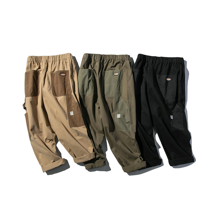 New Style Men's Overalls American Fashion Brand Back Pocket Contrast Color