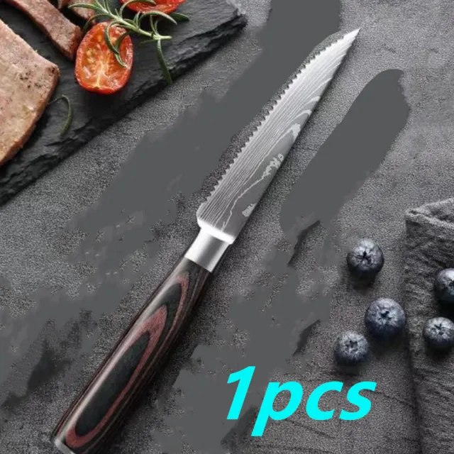 Color Wooden Handle Steak Knife Stainless Steel Western Kitchen Knives Kitchen Fruit Knife 1Pcs - Shop at LoveMi