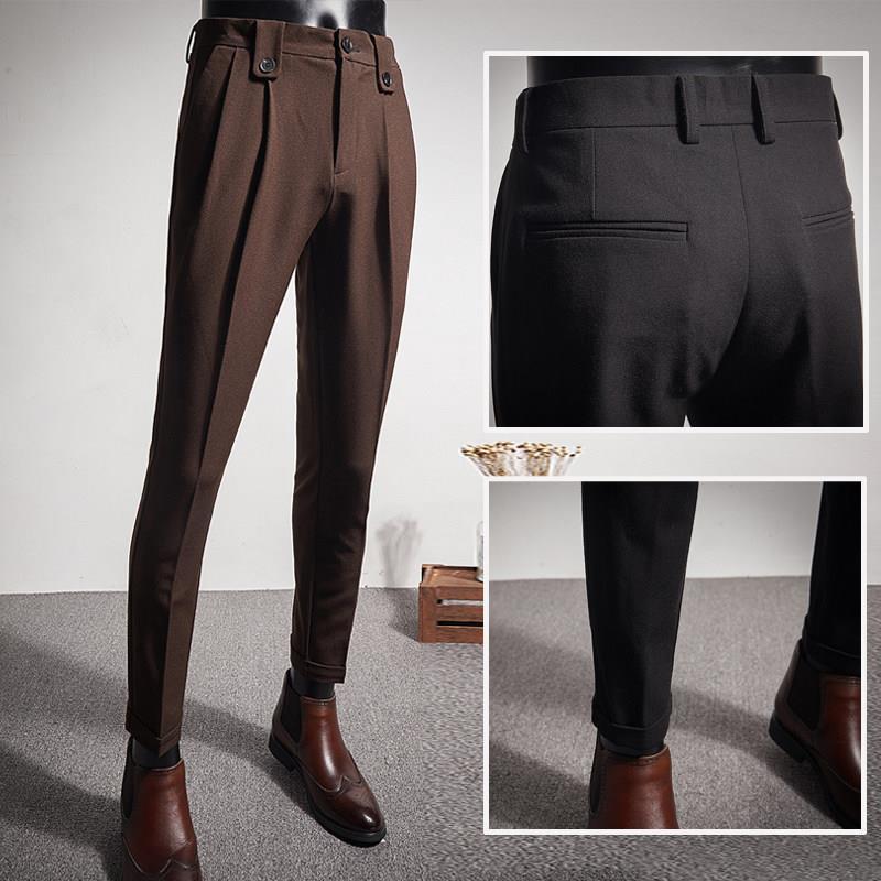 Title 8, Mens Modern Pleated Business Suit Trousers, St...