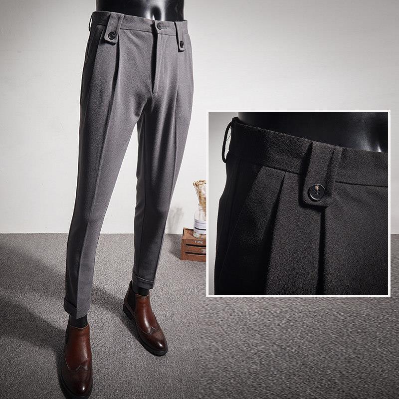 Title 6, Mens Modern Pleated Business Suit Trousers, St...