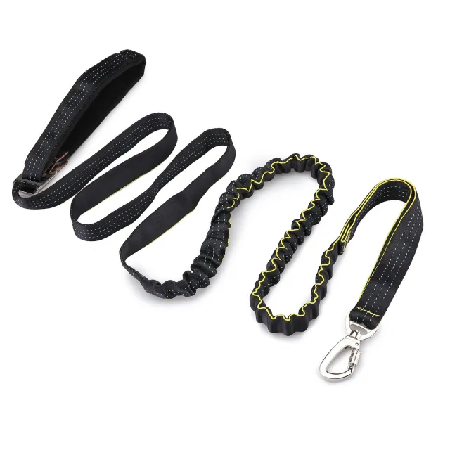 Nylon Elastic Dog Walking Leash Explosion proof Pet Leash Black - Shop at LoveMi