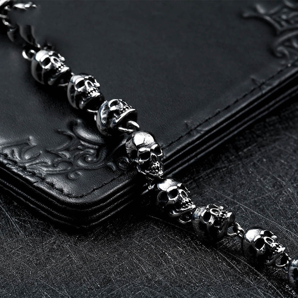 Steel Warrior European And American Punk Jewelry Titanium Steel Men's Skull Bracelet