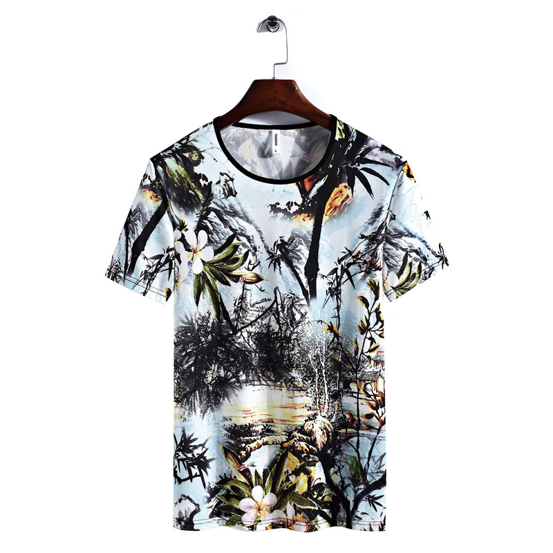 Title 2, Camouflage Short-sleeved T-shirt Plus Size Loos...