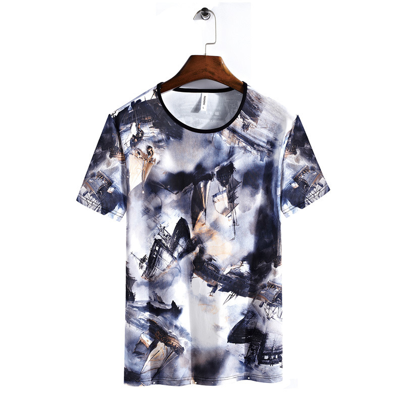 Title 6, Camouflage Short-sleeved T-shirt Plus Size Loos...