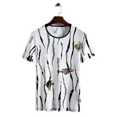 Camouflage Short-sleeved T-shirt Plus Size Loose And Comfortable Men's Clothing - Goldfish - View 1