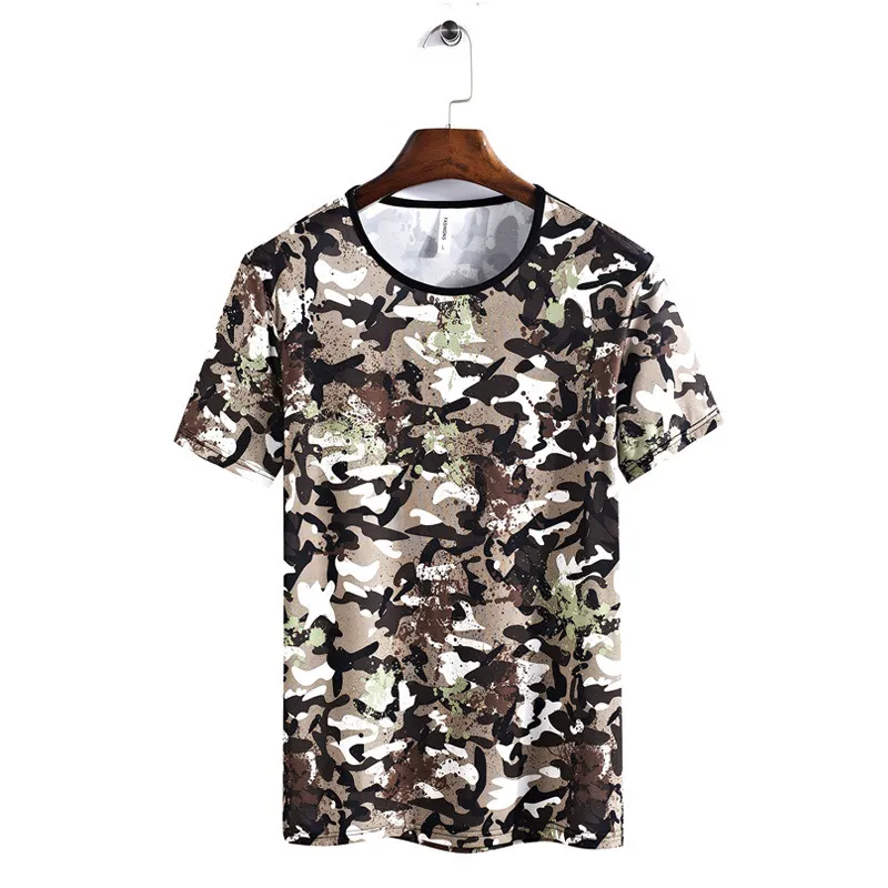 Camouflage Short-sleeved T-shirt Plus Size Loose And Comfortable Men's Clothing - Camouflage-Xl