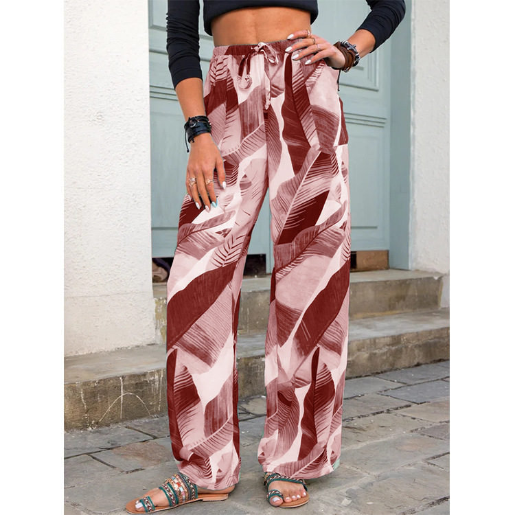 Title 1, Fashion Simple Ladies Printed Wide-leg Pants