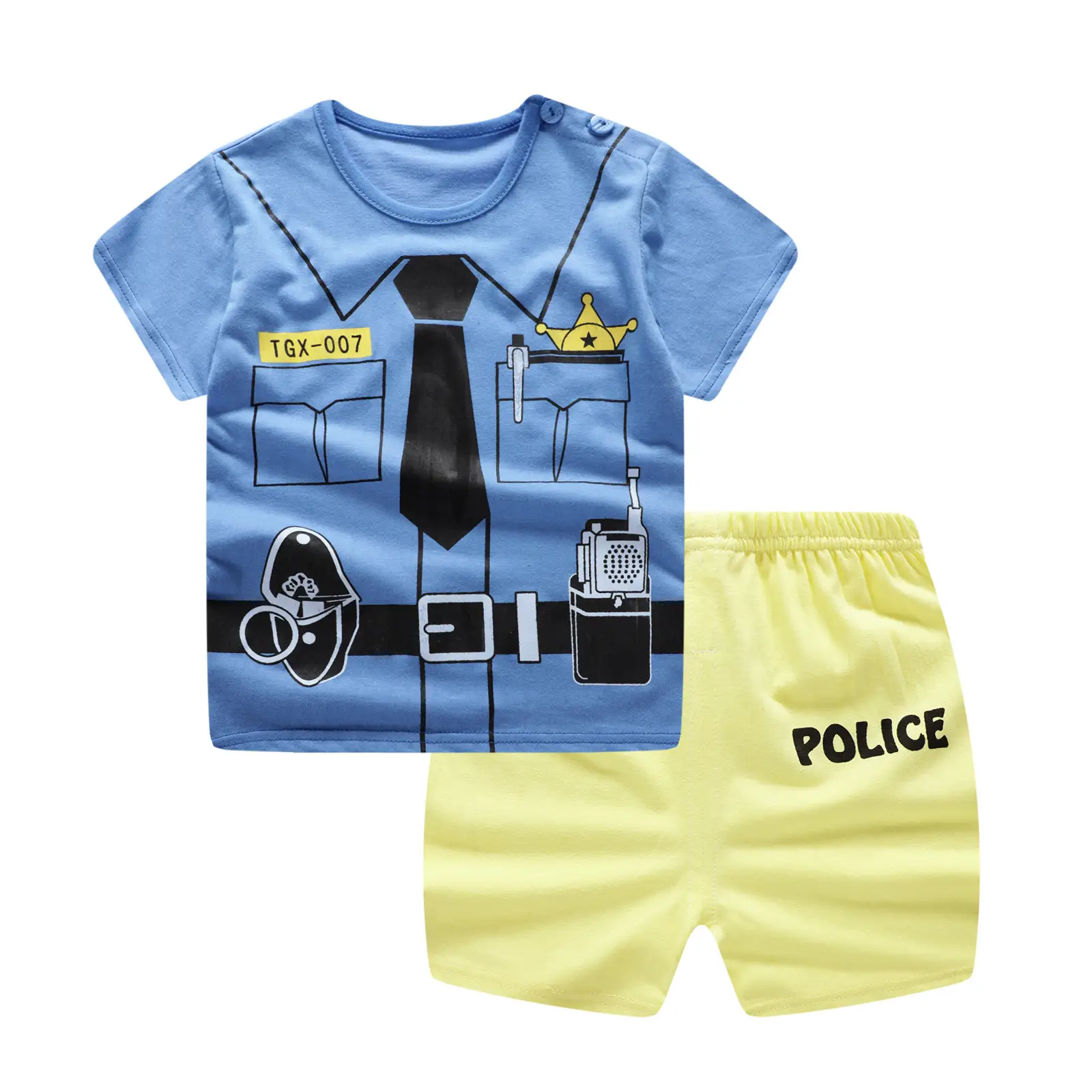 New Summer Children's Cotton Short-sleeved Suit Boys And Girls