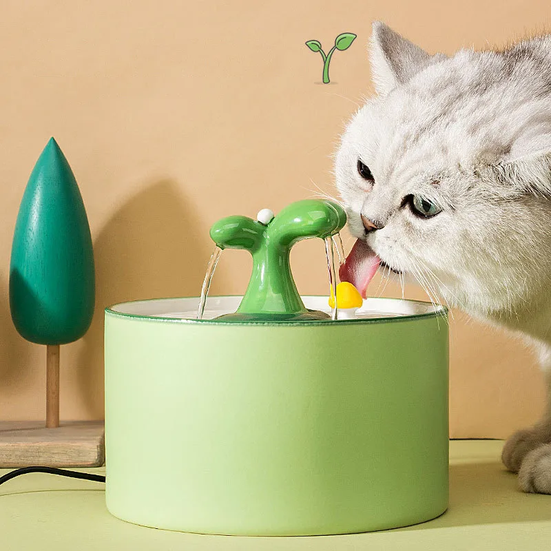 1.5L Electric Ceramic Cat Drinking Water Fountain for Cats