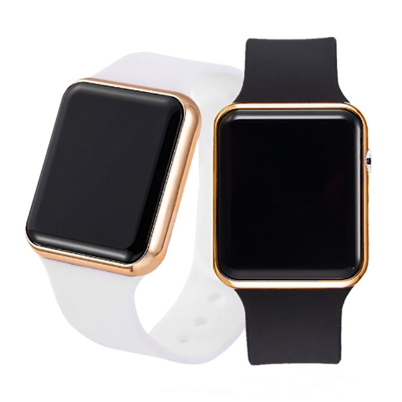 Цифровые часы со светодиодной подсветкой и квадратным гальваническим покрытием