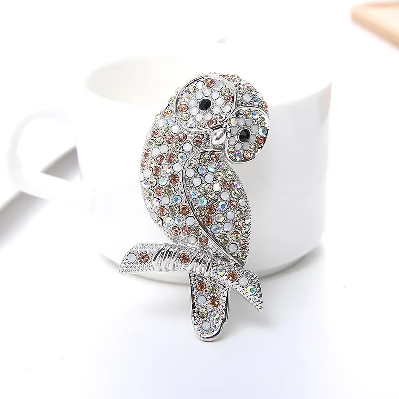 European And American Wild Temperament Alloy Diamond Owl Brooch Female