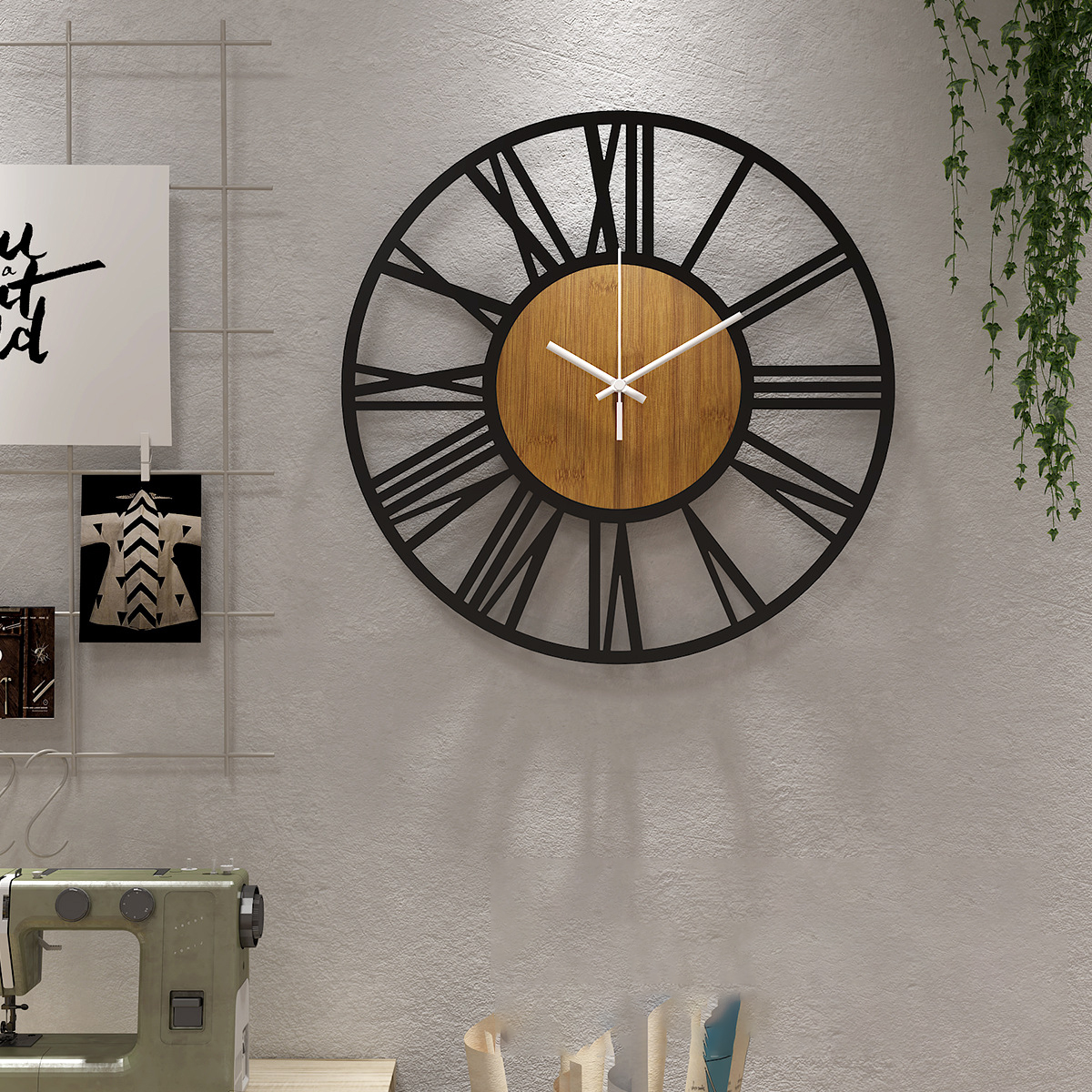 Horloge Murale Bois Métal ROMINA Horloge murale en bois Horloge Murale Bois Métal ROMINA
