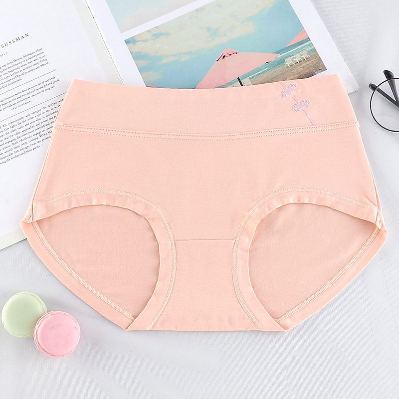 Title 4, New Printed Mid-waist Solid Color Cotton Panties