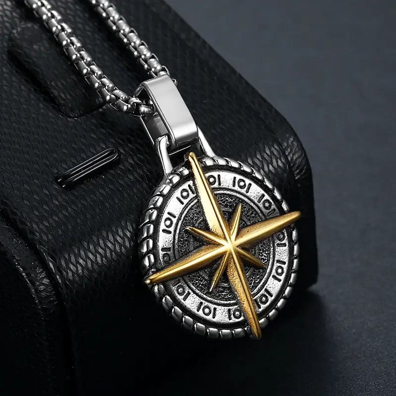 European And American Vintage Stainless Steel Cross Necklace Jewelry