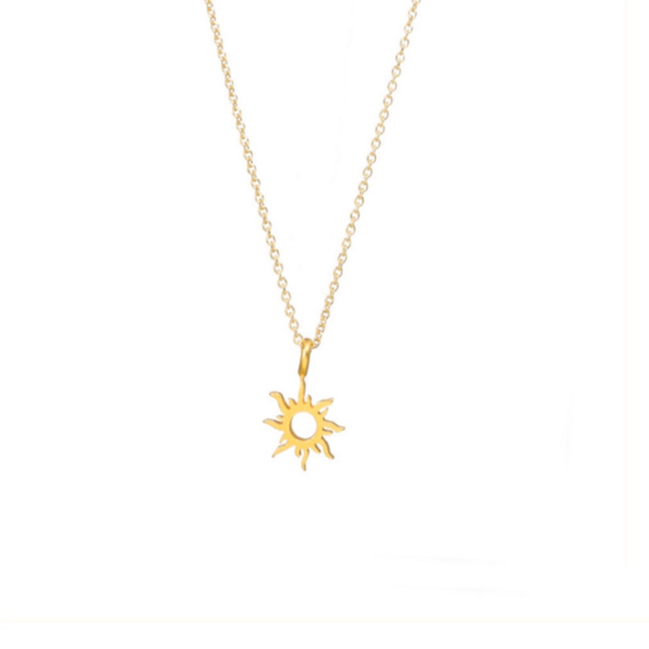 Sun God Necklace Light Pendant Silver Sun Necklace Female Clavicle Chain