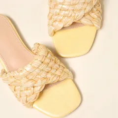 One-legged Sandals And Slippers Candy Colour Women - Yellow - View 1