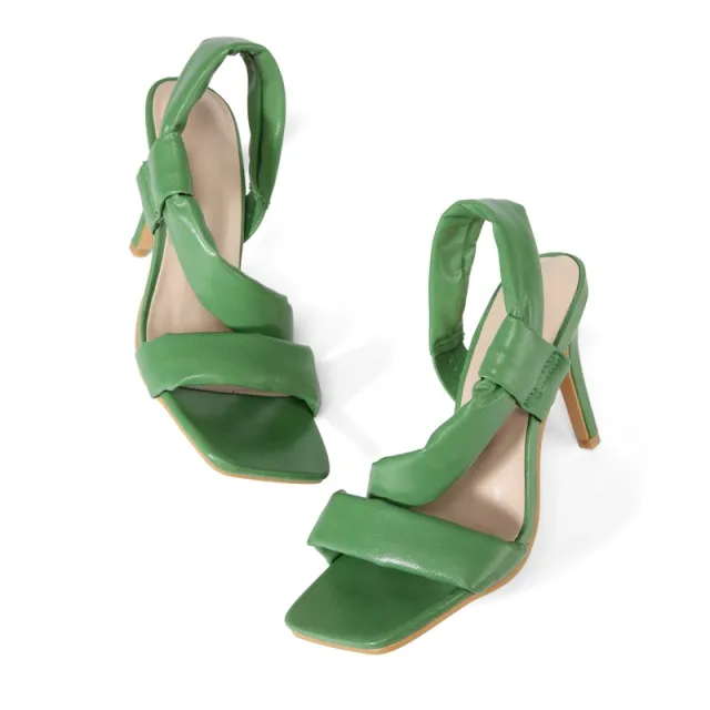 New Soft Strap High Heel Sandals Green - Shop at LoveMi