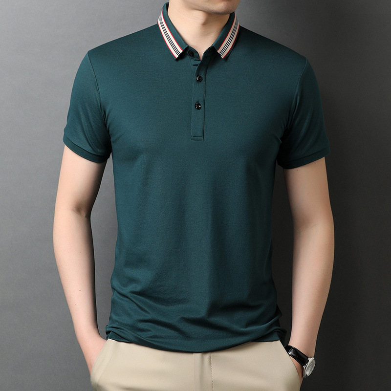 Middle-Aged Men'S Thin Short-Sleeved T-Shirt