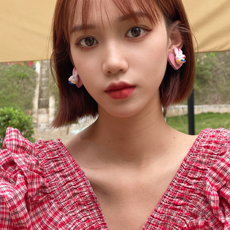 Love Cartoon Bunny Earrings Ear Clips