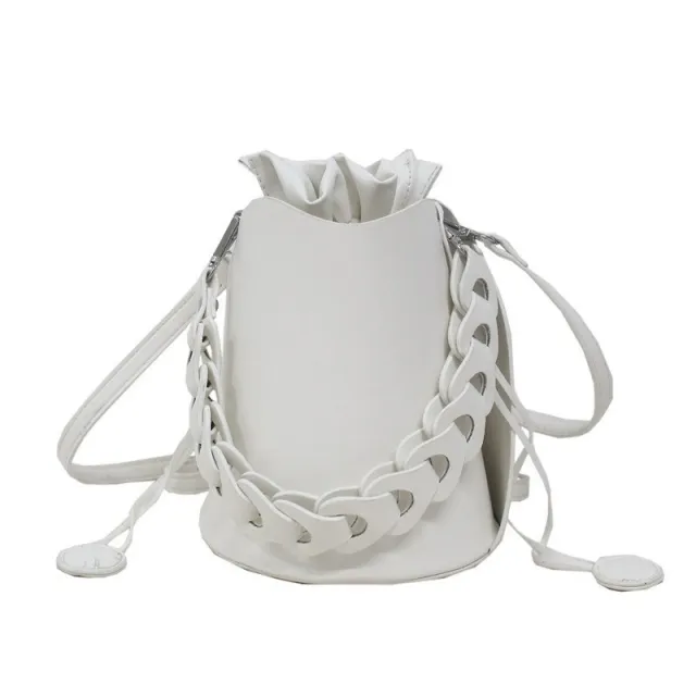 Trendy Fashion Net Red Bucket Bag Niche Design Diagonal Cross Ocean Shoulder Bag Casual Female Bag White - Shop at LoveMi