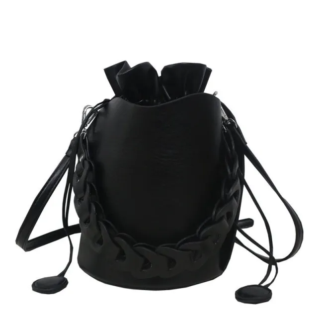 Trendy Fashion Net Red Bucket Bag Niche Design Diagonal Cross Ocean Shoulder Bag Casual Female Bag Black - Shop at LoveMi