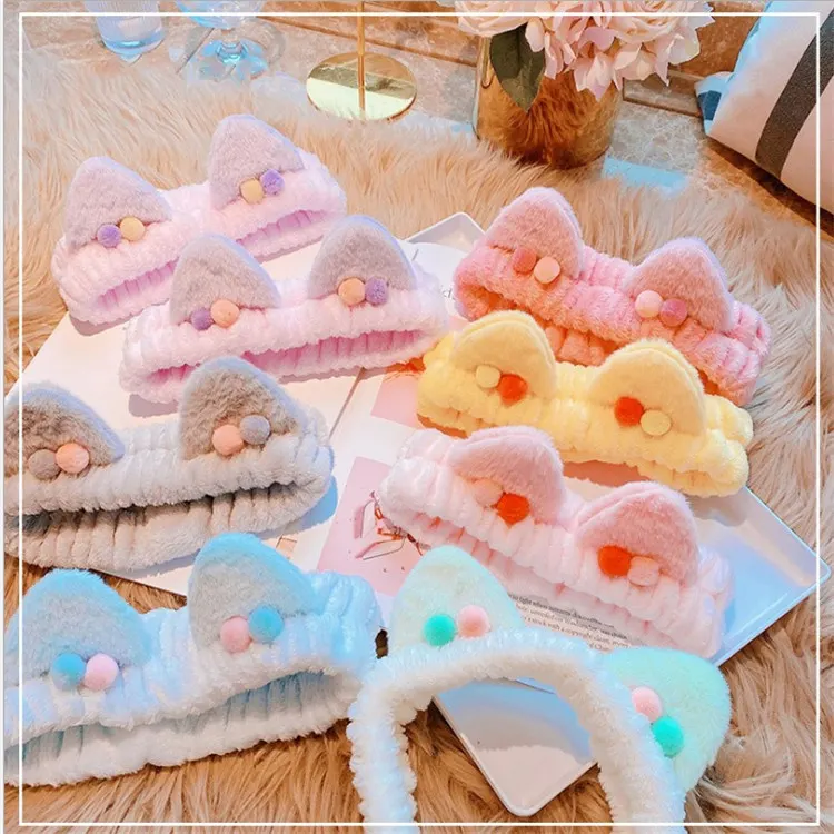 Three-dimensional Plush Cat Ears Headband Ladies Face