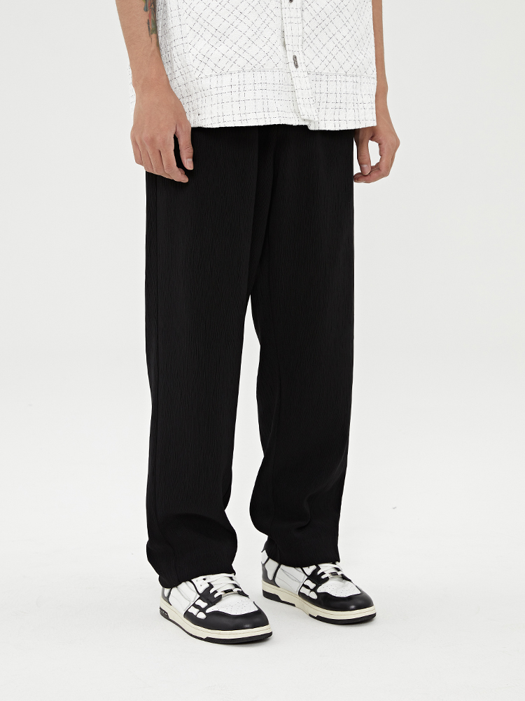 Pleated Vertical Lines Basic Casual Pants Tide Brand All-match Loose Comfortable Simple Trousers