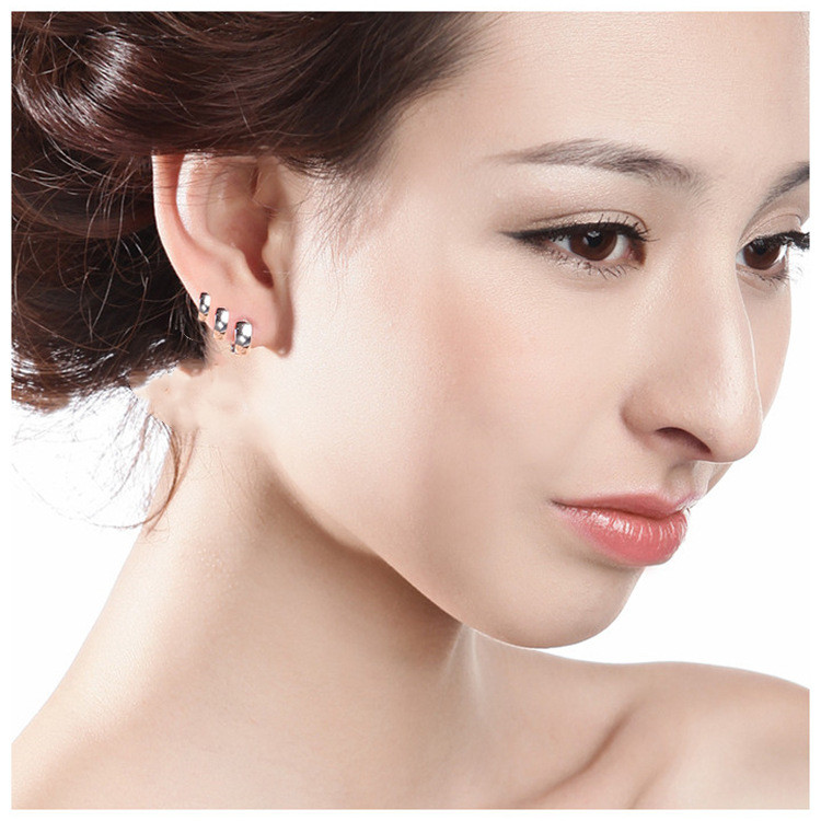 S925 Sterling Silver Jewelry Glossy Earrings