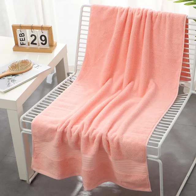 Pure Cotton 500g Bath Towel Thickened Soft Absorbent Hotel Beauty Salon Gift Large Towel Manufacturer Custom Logo Pink - Shop at LoveMi