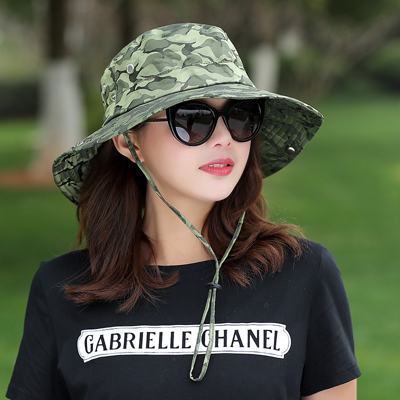 Camouflage Bucket Hat Sun Protection Gardening Fishing Cap